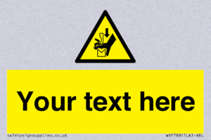 Custom warning hand crushing between press brake tool